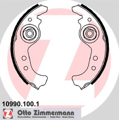 Sada brzdových čeľustí ZIMMERMANN 10990.100.1 ZIMMERMANN 10990.100.1 Sada brzdových čeľustí predné a zadné Fiat UNO 2003