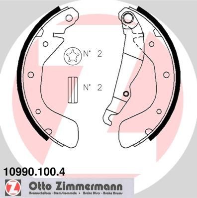 ZIMMERMANN Sada brzdových čeľustí 10990.100.4 10990.100.4 Brzdové čeluste ZIMMERMANN MAZDA 2