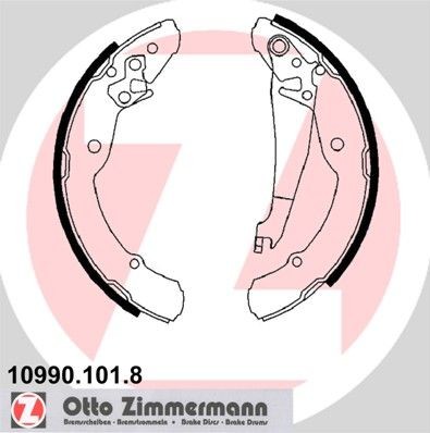 ZIMMERMANN Σετ σιαγόνων φρένων 10990.101.8 10990.101.8 Σετ φρένων ταμπουρόφρενα SKODA YETI ZIMMERMANN