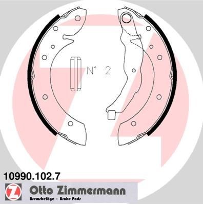 ZIMMERMANN Sada brzdových čeľustí 10990.102.7 Sada brzdových čeľustí ZIMMERMANN 2 10990.102.7 lacné