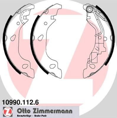 ZIMMERMANN Σετ σιαγόνων φρένων 10990.112.6 Φρένα τυμπάνου ZIMMERMANN Skoda YETI 10990.112.6