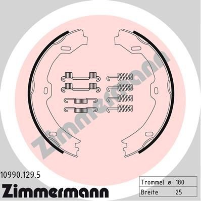 Handbremsbeläge ZIMMERMANN 10990.129.5 10990.129.5 ZIMMERMANN Handbremsbeläge SL 2006 original