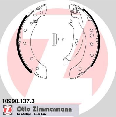 ZIMMERMANN Jogo de maxilas de travão, travão de estacionamento 10990.137.3 Maxilas do travão de estacionamento ZIMMERMANN KADETT 10990.137.3 baratos