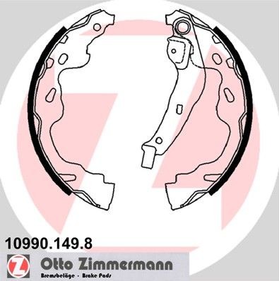 Jeu de mâchoires de frein ZIMMERMANN 10990.149.8 ZIMMERMANN 10990.149.8: Kit mâchoires de frein Citroen C1 2007