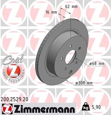 ZIMMERMANN Bromsskiva 200.2529.20 ZIMMERMANN 200.2529.20 Bromsskiva INFINITI QX56 SUV (JA60) 5.6 4WD 324 hk 2009
