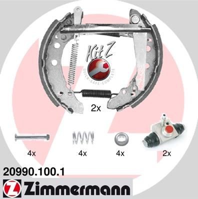ZIMMERMANN Jogo de travões, travões de tambor 20990.100.1 Jogo de travões, travões de tambor ZIMMERMANN Nissan MICRA KIT Z 20990.100.1