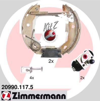 ZIMMERMANN Bremsesett, trommebremse 20990.117.5 Bremsesett, trommebremse ZIMMERMANN Volkswagen POLO KIT Z 20990.117.5