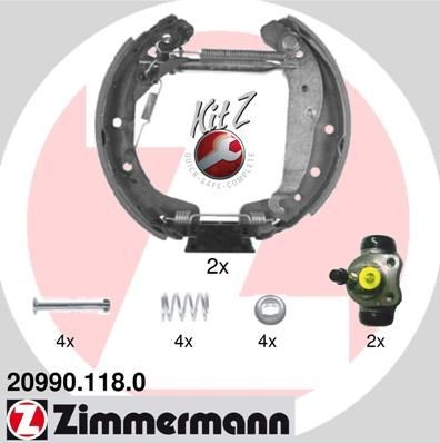 ZIMMERMANN Bremsesæt, trommelbremser 20990.118.0 20990.118.0 KIT Z Bremsesæt, trommelbremser OPEL CORSA ZIMMERMANN