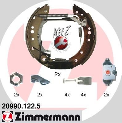 ZIMMERMANN Brake Set, drum brakes 20990.122.5 ZIMMERMANN 20990.122.5 1007 Hatchback drum brake cost
