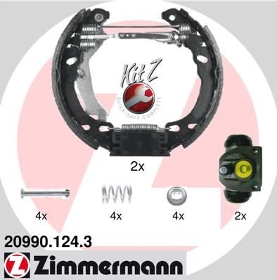 ZIMMERMANN Bremsesett, trommebremse 20990.124.3 Bremsesett, trommebremse ZIMMERMANN Volkswagen POLO KIT Z 20990.124.3