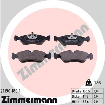 ZIMMERMANN Piduriklotsid 21190.180.1 ZIMMERMANN 21190.180.1 Piduriklots Daewoo ESPERO originaal