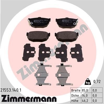 ZIMMERMANN Plaquettes de frein 21553.140.1 Plaquettes de frein Honda ZE 21553.140.1 ZIMMERMANN