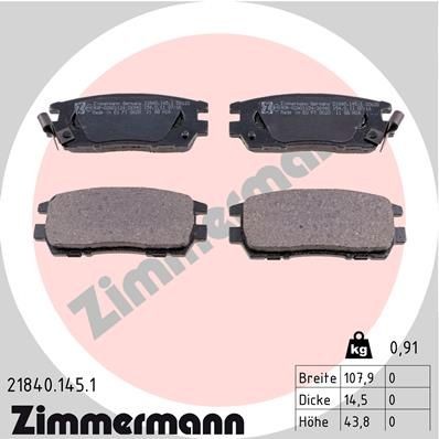 ZIMMERMANN Brzdové doštičky/platničky 21840.145.1 21840.145.1 Športové brzdové doštičky ZIMMERMANN MITSUBISHI OUTLANDER
