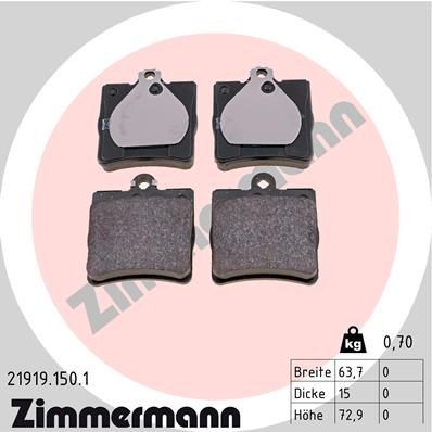 ZIMMERMANN Plaquettes de frein 21919.150.1 Jeu de plaquettes de frein ZIMMERMANN Classe E 21919.150.1 pas cher