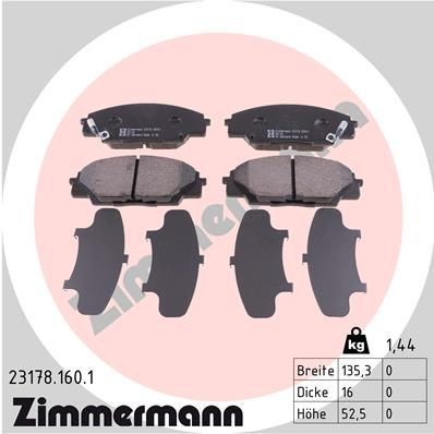 ZIMMERMANN Remblokken 23178.160.1 23178.160.1 Remblok HONDA PILOT ZIMMERMANN