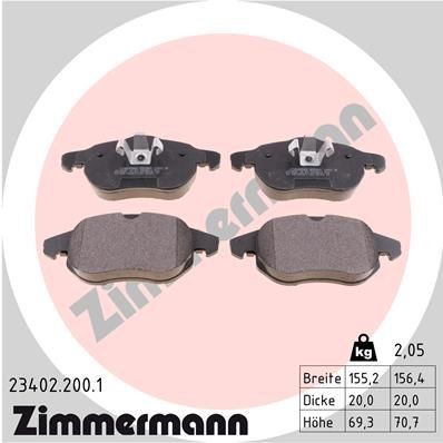 ZIMMERMANN Plaquettes de frein 23402.200.1 Plaquette de frein sport ZIMMERMANN 9-2X 23402.200.1 pas cher