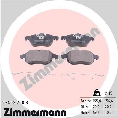 ZIMMERMANN Plaquettes de frein 23402.200.3 Saab 9-2X Plaquette de frein sport ZIMMERMANN 23402.200.3