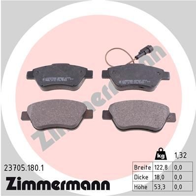 ZIMMERMANN Bremseklosser 23705.180.1 Bremsekloss ZIMMERMANN Alfa Romeo 156 23705.180.1