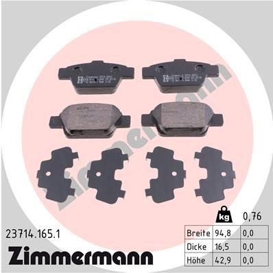 ZIMMERMANN Bremseklosser 23714.165.1 Sportsbremseklosser ZIMMERMANN TALENTO 23714.165.1 billige