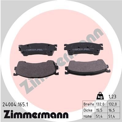 ZIMMERMANN Plaquettes de frein 24004.165.1 Plaquettes ZIMMERMANN EXPEDITION 24004.165.1 pas cher