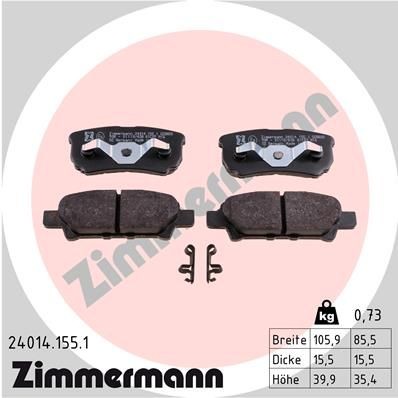 ZIMMERMANN Brzdové doštičky/platničky 24014.155.1 Športové brzdové doštičky ZIMMERMANN OUTLANDER 24014.155.1 lacné