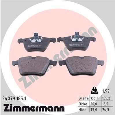 Plaquettes de frein ZIMMERMANN 24079.185.1 ZIMMERMANN 24079.185.1 Jeu de plaquettes de frein JAGUAR XJ 2004