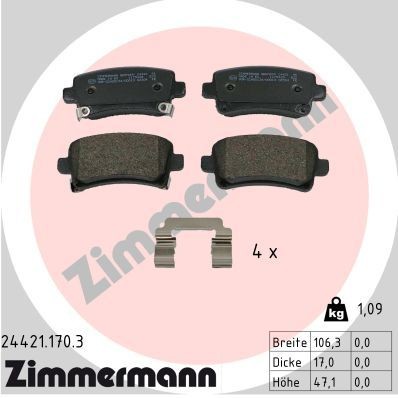 ZIMMERMANN Plaquettes de frein 24421.170.3 24421.170.3 Plaquette de frein sport ZIMMERMANN SAAB 9-2X