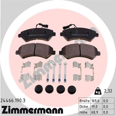 ZIMMERMANN Bromsbelägg 24466.190.3 24466.190.3 Bromsbelägg ZIMMERMANN CITROЁN XSARA