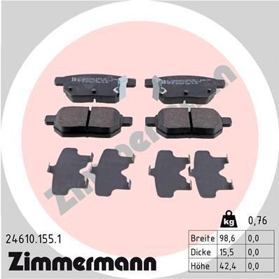 ZIMMERMANN Piduriklotsid 24610.155.1 ZIMMERMANN 24610.155.1 Sport piduriklotsid Toyota Prius Phv odav