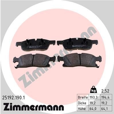 ZIMMERMANN Bremseklosser 25192.190.1 ZIMMERMANN 25192.190.1 Sportsbremseklosser Mercedes C292 billige