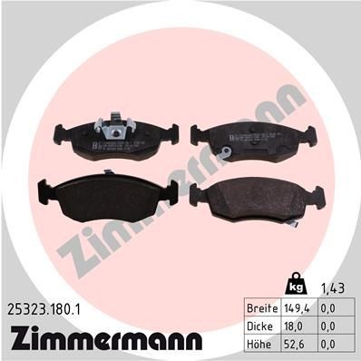 ZIMMERMANN Kit pastiglie freni 25323.180.1 25323.180.1 Pastiglie freno sportive ZIMMERMANN LANCIA LYBRA costo