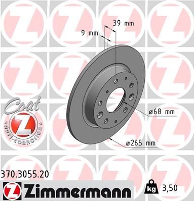 ZIMMERMANN Bremseskive 370.3055.20 Bremseskiver ZIMMERMANN TRIBUTE 370.3055.20 billige