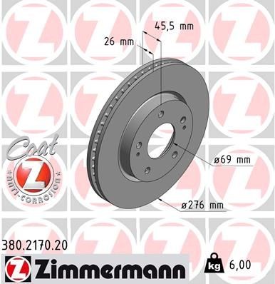 ZIMMERMANN Remschijf 380.2170.20 Sportremschijven ZIMMERMANN COLT 380.2170.20 goedkoop