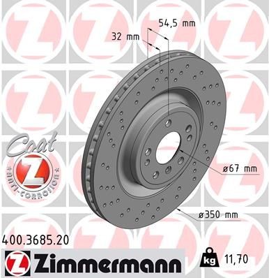 Remschijf ZIMMERMANN 400.3685.20 ZIMMERMANN COAT Z 400.3685.20 Remschijf set MERCEDES-BENZ GLE 2017