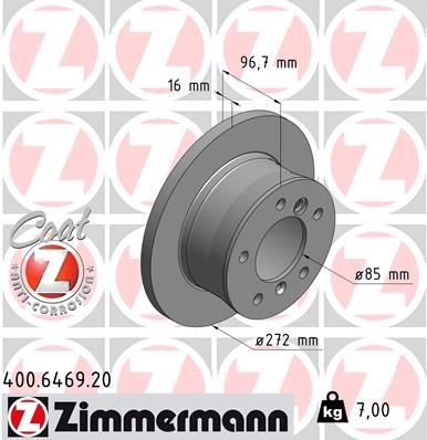ZIMMERMANN Δισκόπλακα 400.6469.20 ZIMMERMANN 400.6469.20 Αγωνιστικές δισκόπλακες Puch κόστος γνήσια