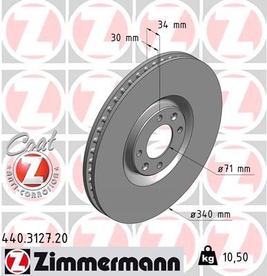 ZIMMERMANN Bremseskive 440.3127.20 440.3127.20 COAT Z Bremseskiver CITROËN 2CV ZIMMERMANN