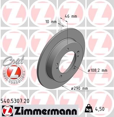 ZIMMERMANN Disque de frein 540.5307.20 ZIMMERMANN 540.5307.20 Disque de frein sport SUZUKI Jimny IV SUV (A6G) pas cher