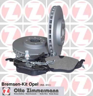 ZIMMERMANN Bremseskiver og -klosser 640.4213.00 ZIMMERMANN 640.4213.00 originale Bremsesett Vectra C Caravan hva koster
