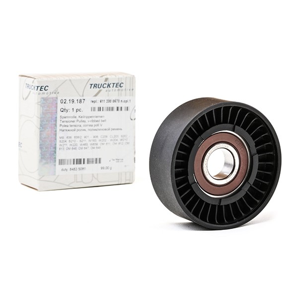 TRUCKTEC AUTOMOTIVE Spanrol, poly V-riem 02.19.187 TRUCKTEC AUTOMOTIVE 02.19.187 Spanrol, poly V-riem MERCEDES-BENZ SL Cabrio (R107) 500 SL (107.046) 231 Pk 1985