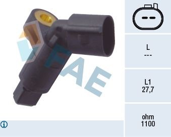 FAE Capteur ABS 78008 78008 Capteur de roue SEAT ARONA FAE