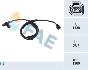 FAE Sensor, ABS 78025 Hjulhastighetsfoler FAE Ford SCORPIO 78025