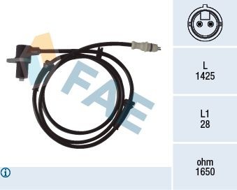 FAE Snímač počtu otáčok kolesa 78067 78067 Snímač ABS FAE SKODA SUPERB