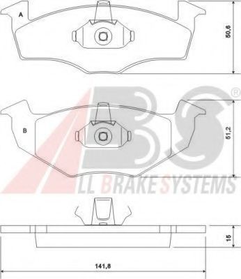 A.B.S. Brzdové doštičky/platničky 37092 OE A.B.S. 37092 OE Brzdové doštičky / platničky Seat Cordoba 6K2 originálne cena