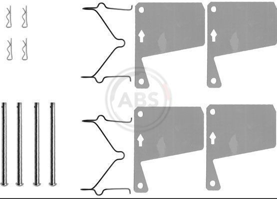 A.B.S. Monteringssett, bremseklosser 0960Q Tibehørsett, skivebremse belegg A.B.S. Hyundai H-1 Kassevogn 0960Q