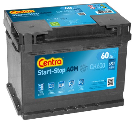 CENTRA Μπαταρία εκκίνησης CK600 CK600 Start-Stop Μπαταρία MITSUBISHI PAJERO JUNIOR CENTRA