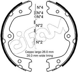 CIFAM Piduriklotside komplekt, seisupidur 153-298K Piduriklotside seisupidur CIFAM NISSAN 153-298K