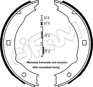 CIFAM Bremseskosett, håndbrems 153-330K Håndbrekksko PEUGEOT CIFAM 153-330K