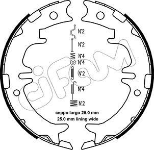 CIFAM Piduriklotside komplekt, seisupidur 153-439K 153-439K Käsipidur CIFAM TOYOTA COROLLA