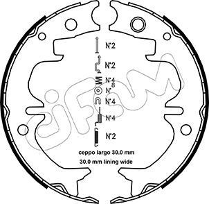 CIFAM Piduriklotside komplekt, seisupidur 153-442K Käsipidur CIFAM Toyota COROLLA 153-442K