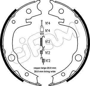 CIFAM Piduriklotside komplekt, seisupidur 153-443K Käsipidur CIFAM Toyota COROLLA 153-443K